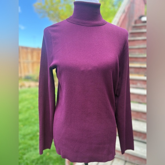 Chico's Rich Plum Long Sleeve Turtleneck - Picture 2 of 10